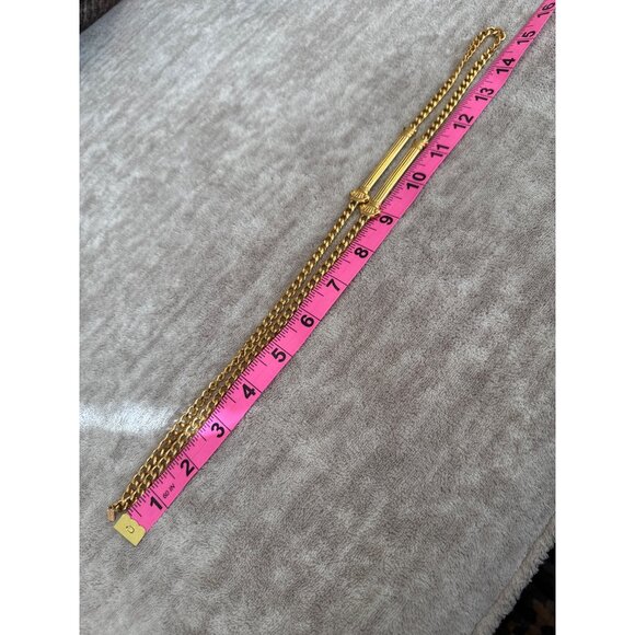 Rare Monet Vintage Gold Tone Flapper Style Necklace Chain with Column Pendants - Picture 6 of 6